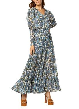 Misa Vida Dress in Flora Azulia Blue & White Floral Maxi